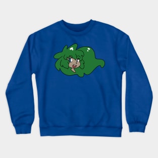 Green Haired Girl Face Crewneck Sweatshirt